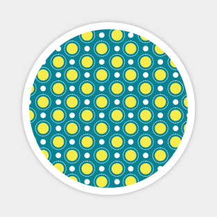 Blue and Yellow Circle Seamless Pattern 030#002 Magnet